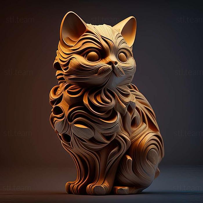 3D модель Оскар кот известное животное (STL)
